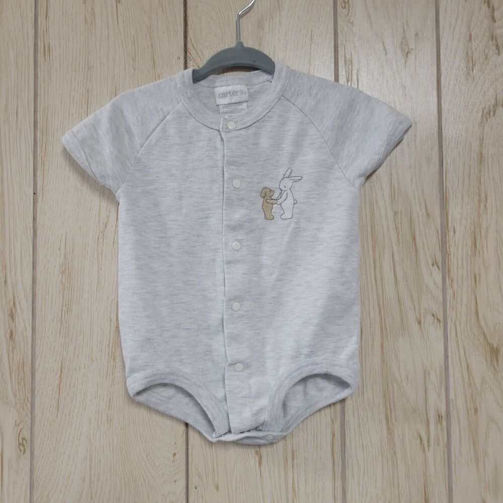 Carter's Snap Button Down Bunny Teddy Bodysuit Romper